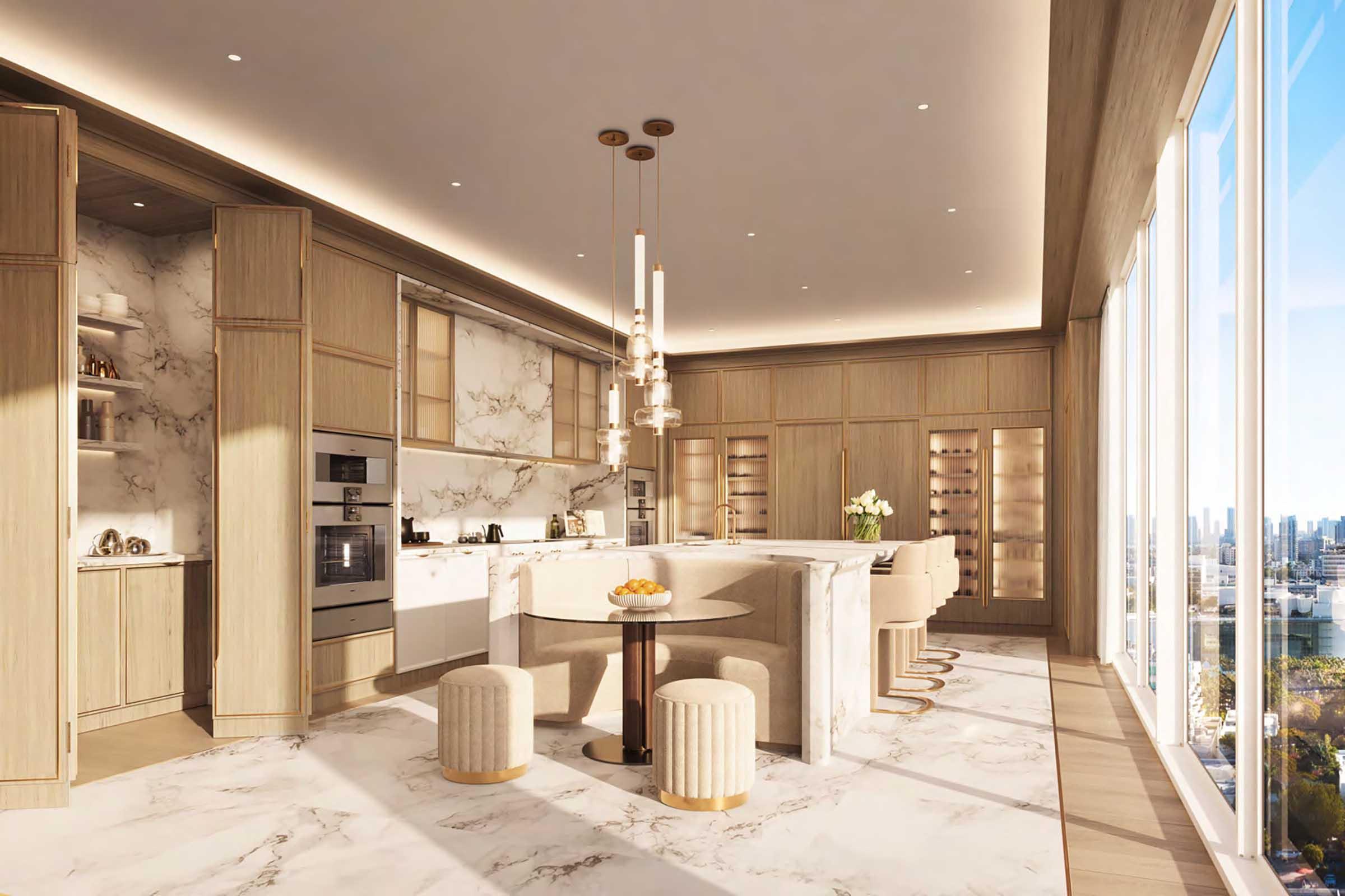 Rendering of Ritz Carlton South Beach Kitchen Breakfast Area